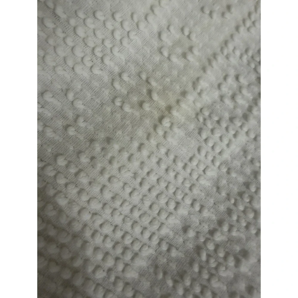Vintage White Hobnail Chenille Medallion Full Queen Bedspread CUTTER DAMAGE